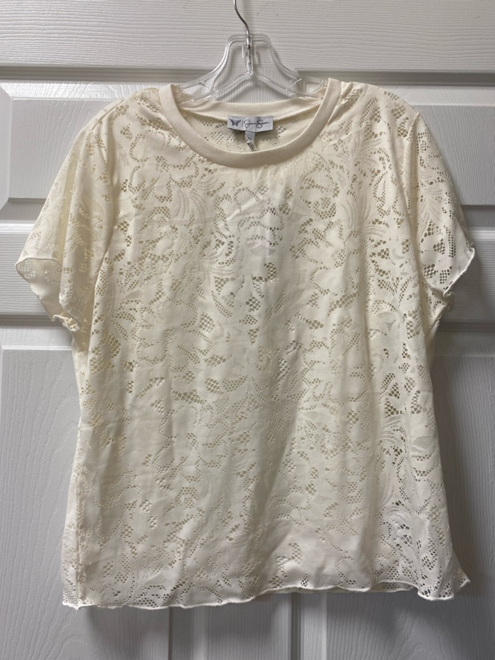 Jessica Simpson Cream Indira Gardenia Lace Top